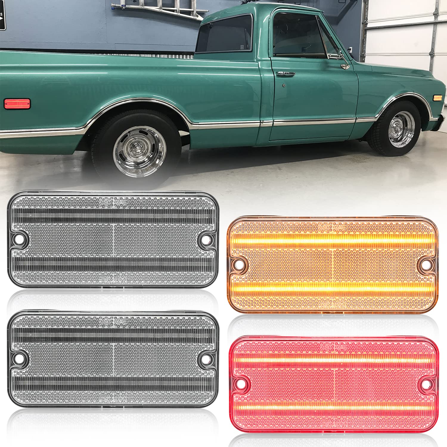 Amazon.com: Led Side Marker Lights Replacement for 1968-1972 Chevy